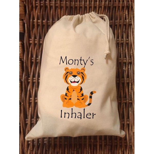 Personalised Inhaler Bag - Monty Tiger Design